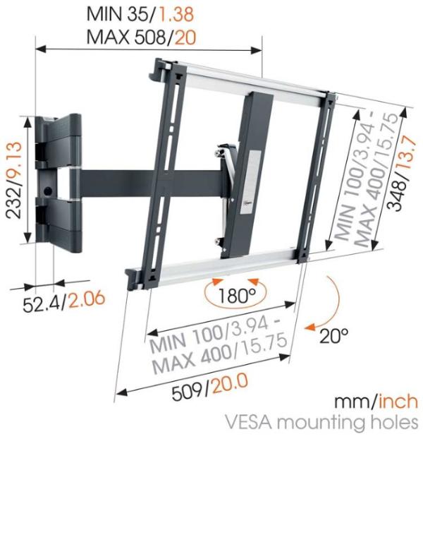 фото Кронштейн для TV с возможностью поворота и наклона Vogel's THIN 445 Full-Motion TV Wall Mount Pult.by